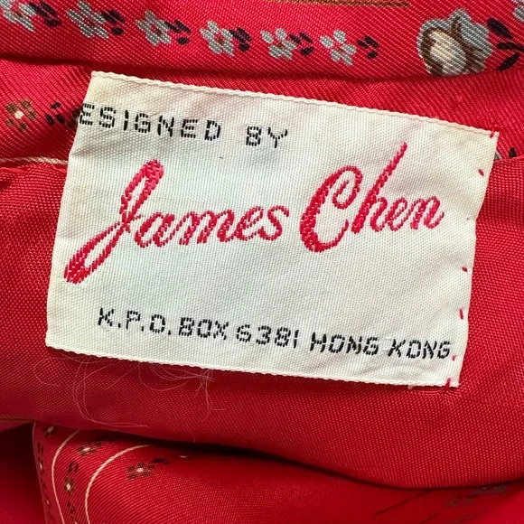 VINTAGE JANES CHEN Red Cheongsam Dress - Picture 8 of 10